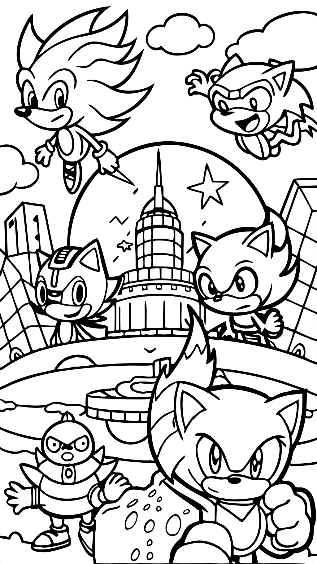 pages à colorier Sonic Prime